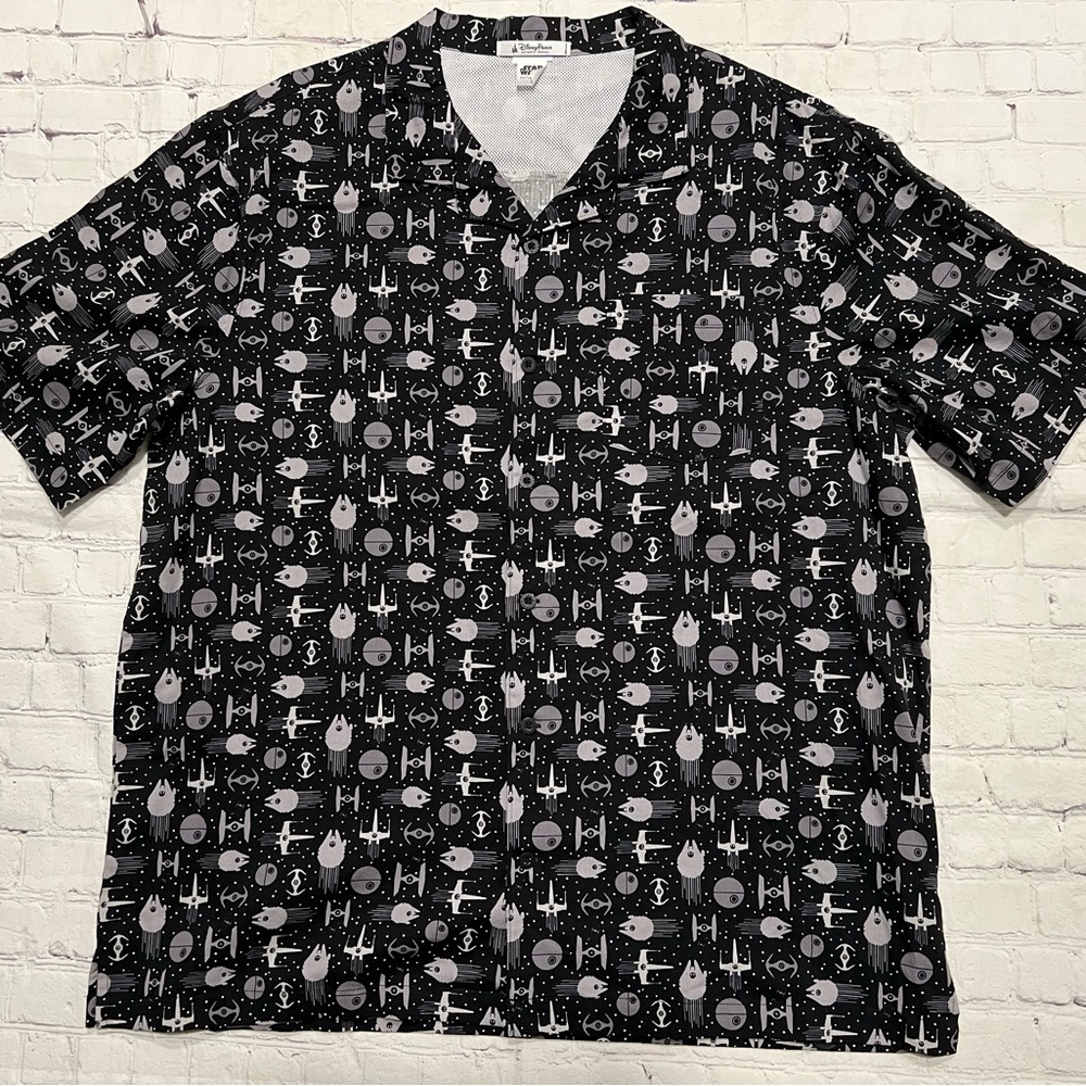 DISNEY PARKS Star Wars Vented Button Up Millennium Falcon Shirt XXL No Size Tag